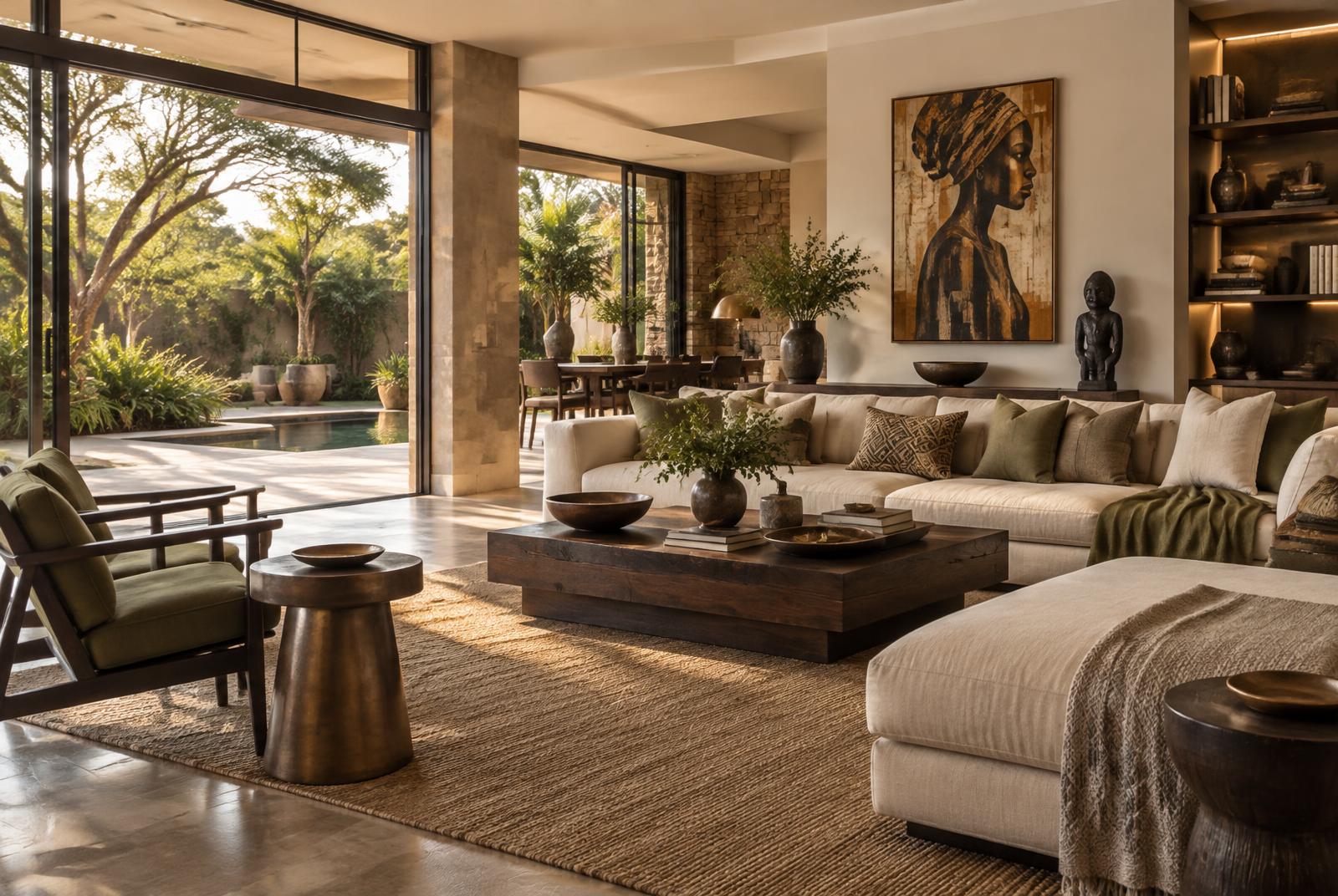 Warm contemporary interior in Zambia